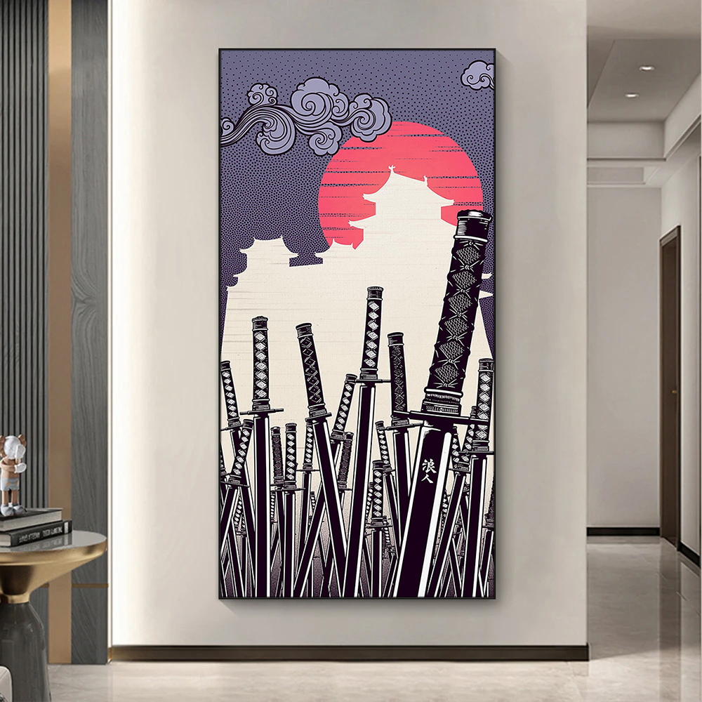 Japan Lifestyle - Japanese Katana Canvas Painting Samurai Sword