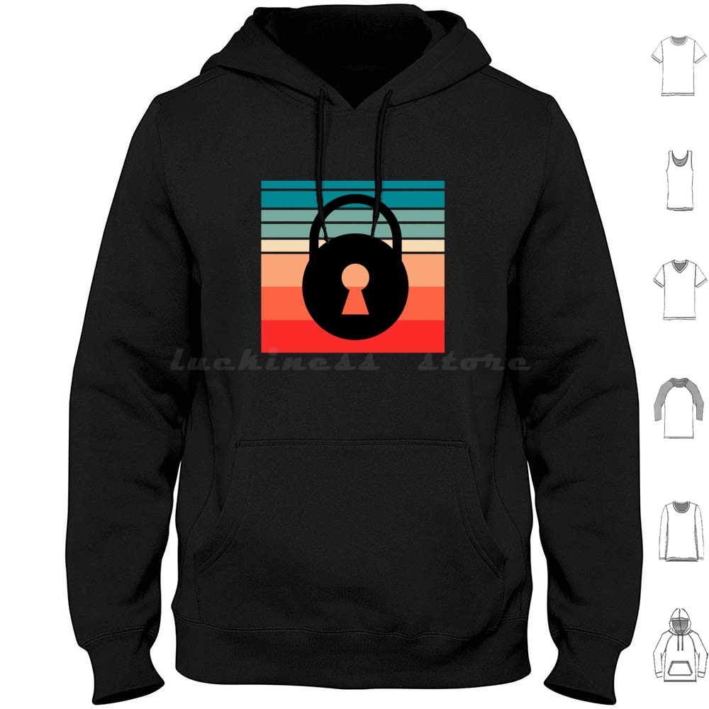 Shibori Tie Dye - Retro Pad Lock Hoodie Cotton Long