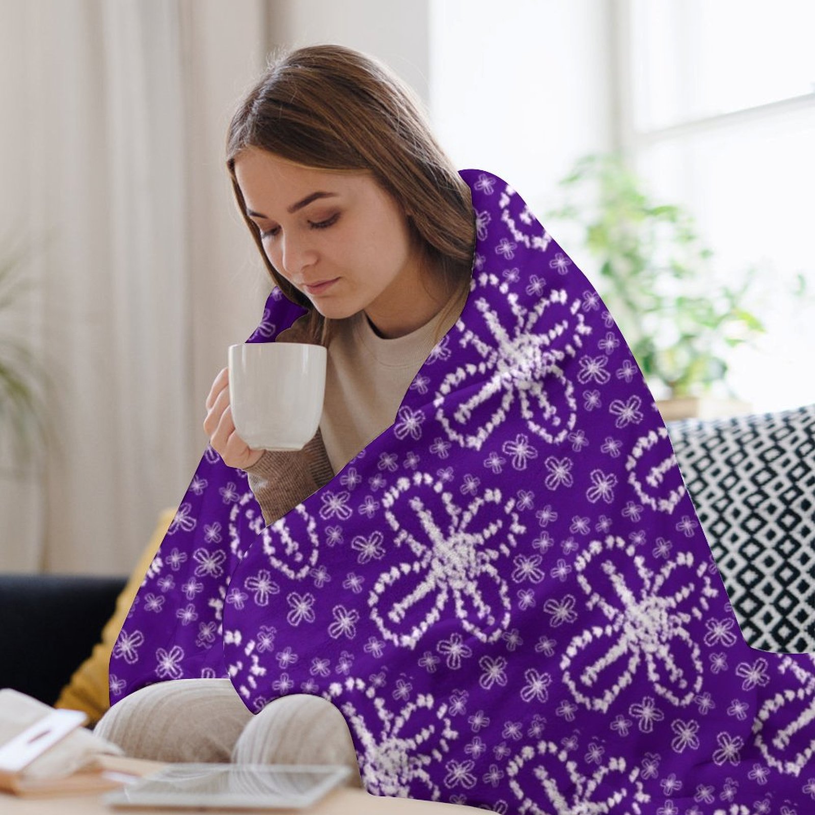 Modern Indigo Tie Dye Floral S - Shibori Tie Dye 评论和价格