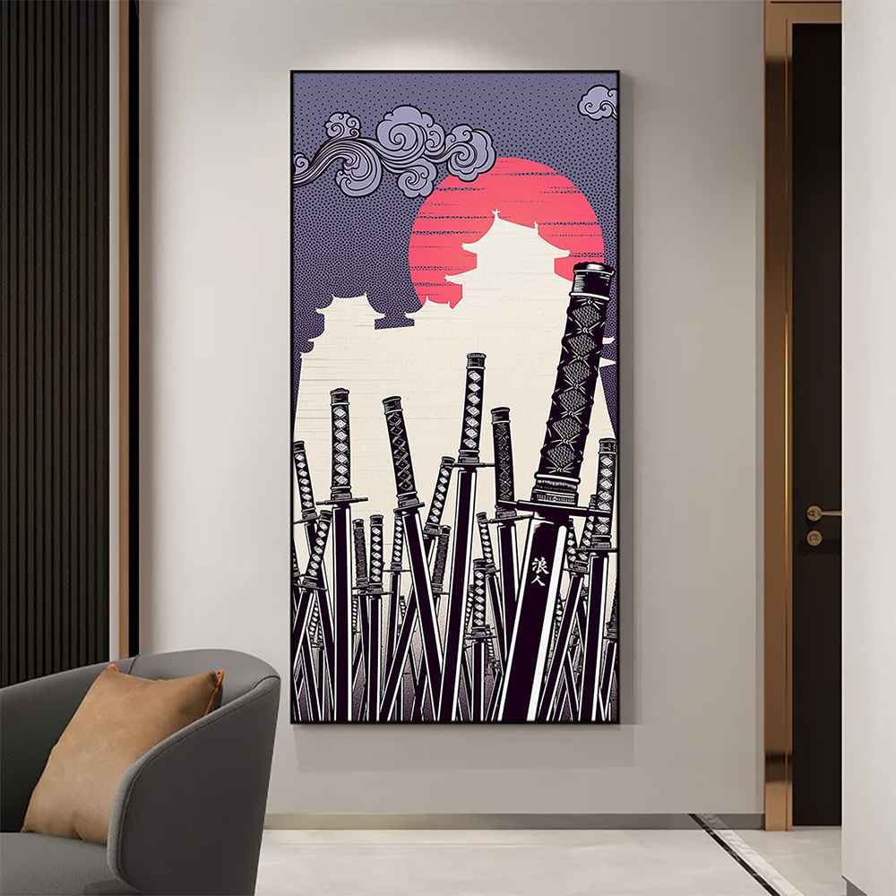 Japanese Katana Canvas Paintin - Japan Lifestyle 评论和价格