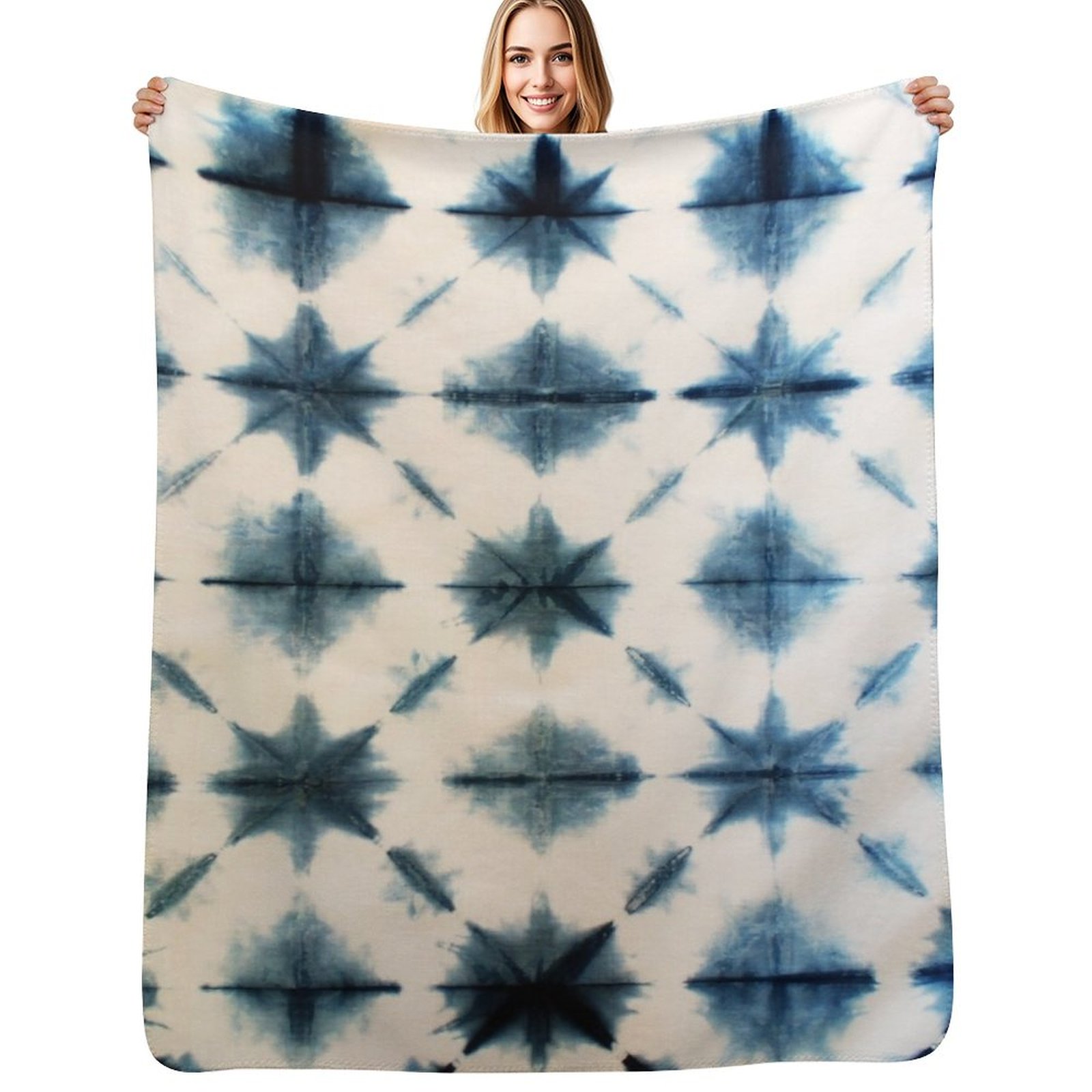 Shibori Tie Dye, Indigo Throw  - Shibori Tie Dye 评论和价格