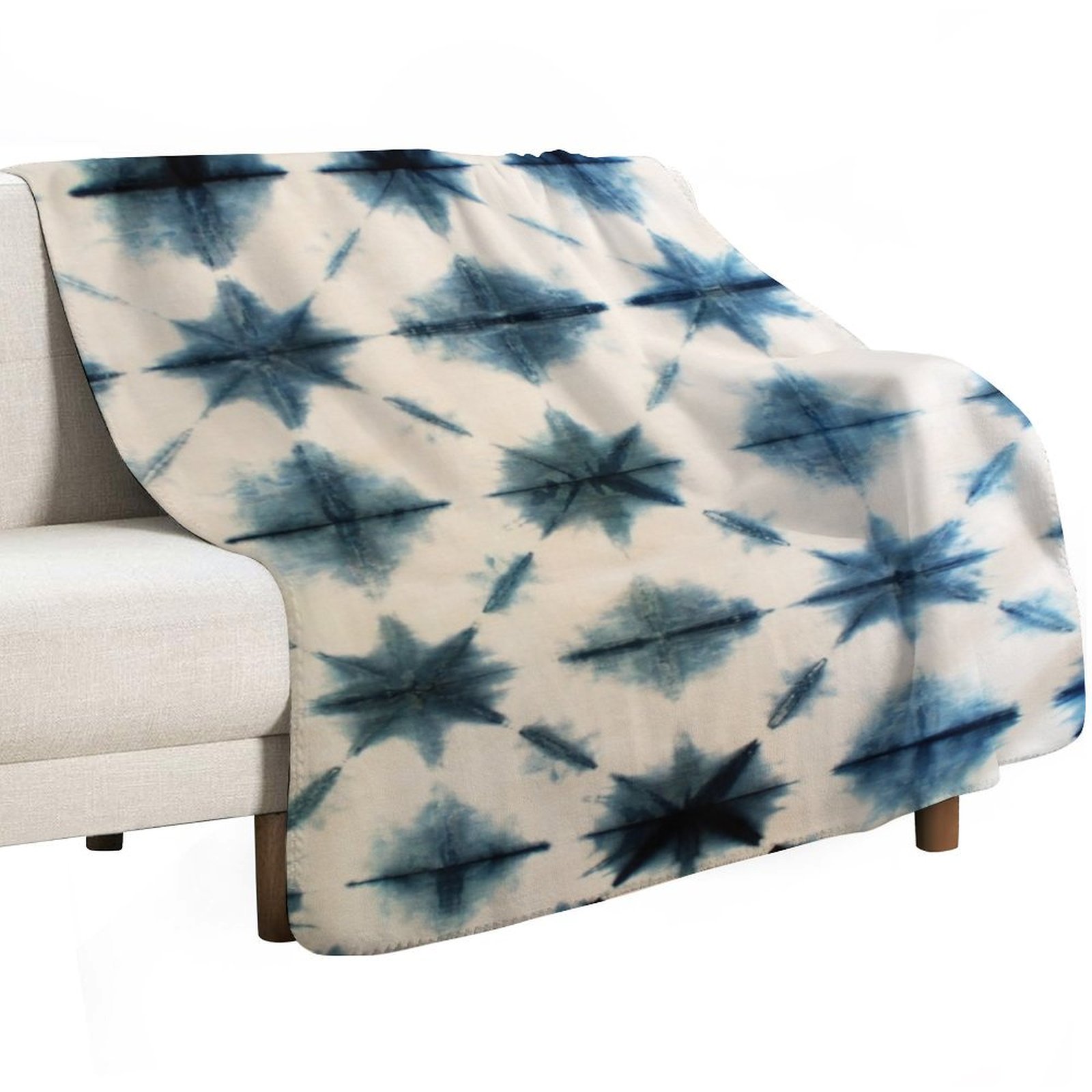 Shibori Tie Dye, Indigo Throw  - Shibori Tie Dye 评论和价格
