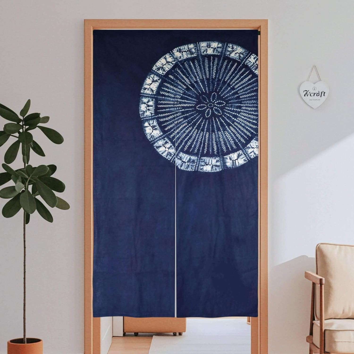 Hand Dyed Japanese  Curtain/Sh - Shibori Tie Dye 评论和价格