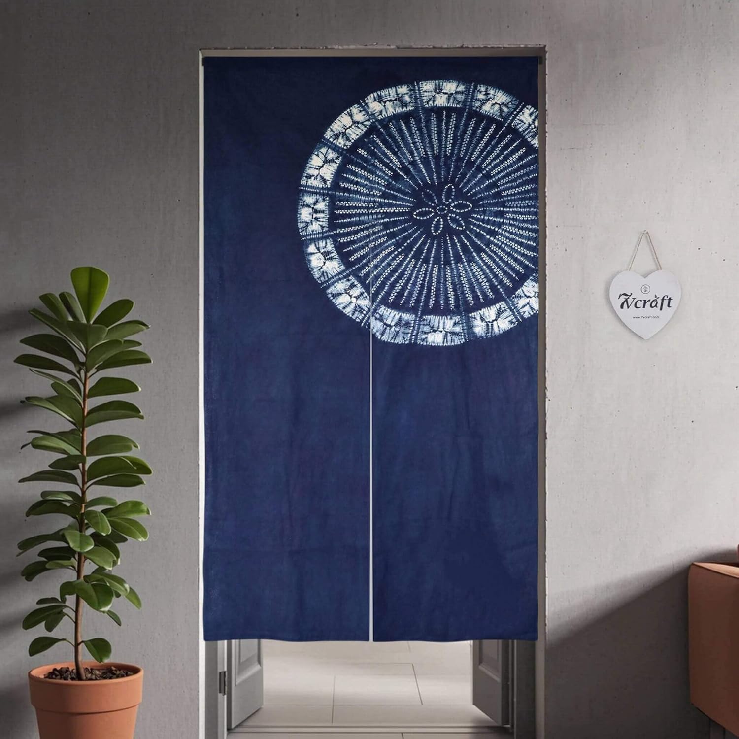 Hand Dyed Japanese  Curtain/Sh - Shibori Tie Dye 评论和价格