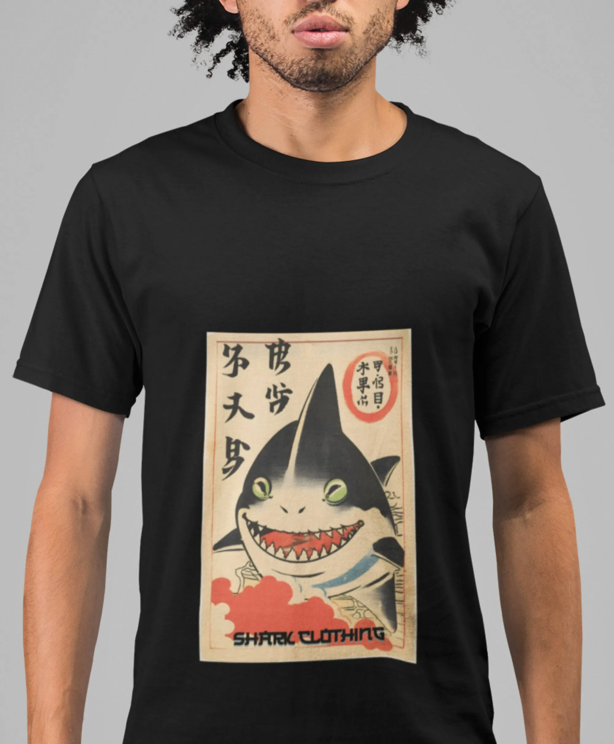 Japanese shark T Shirt Heavy C - Japanese Man Lifestyle 评论和价格