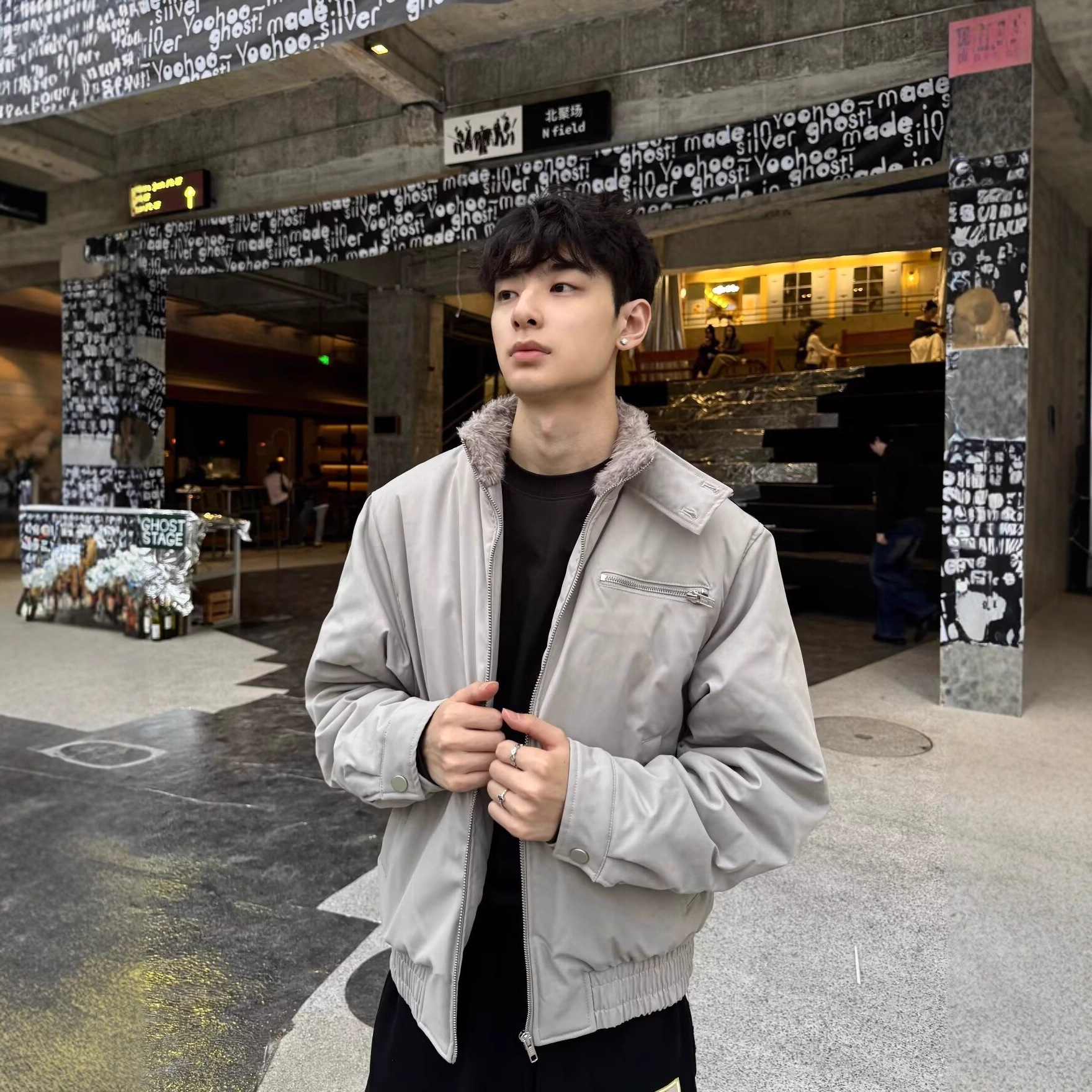 Fur Collar Neck Jackets Mens A - Japanese Man Lifestyle 评论和价格
