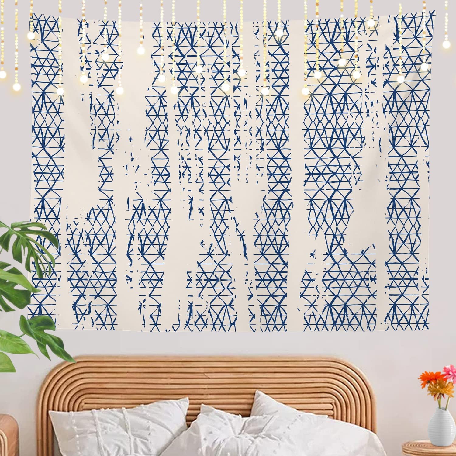Japanese Abstract Blue Tie Dye - Shibori Tie Dye 评论和价格