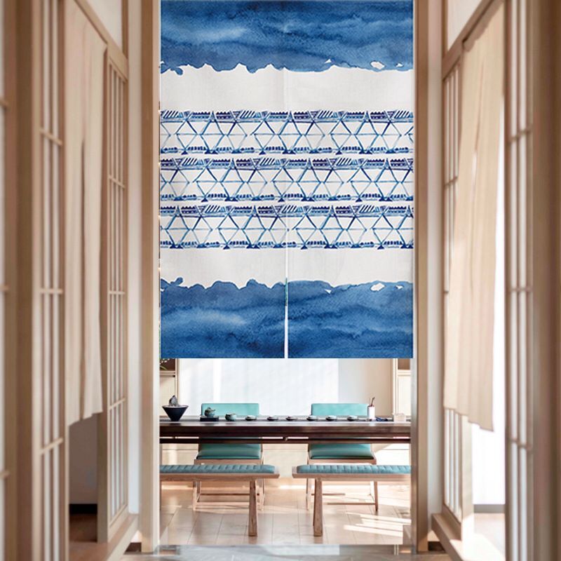 Indigo Japanese Door Curtain S - Shibori Tie Dye 评论和价格
