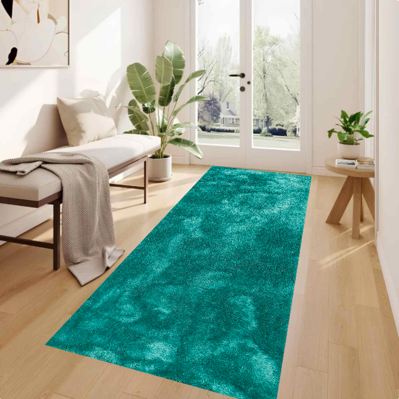 Turquoise Tie Dye Runner Rug A - Shibori Tie Dye 评论和价格